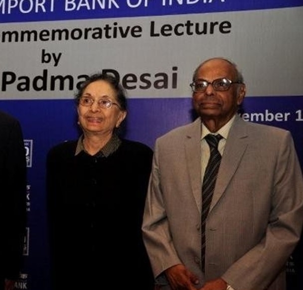 Desai with Dr. C Rangarajan, Former RBI Governor and liberalizer, at a public lecture.